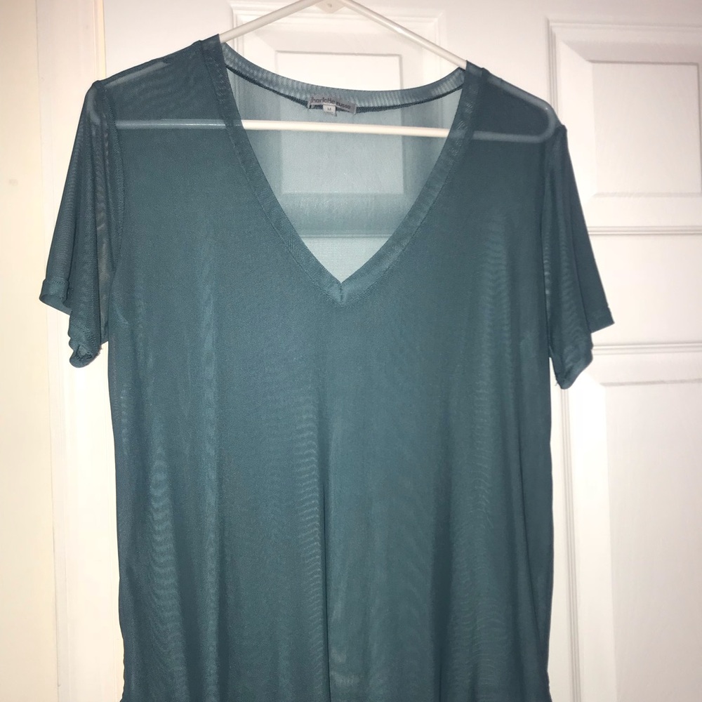 Blue mesh tee